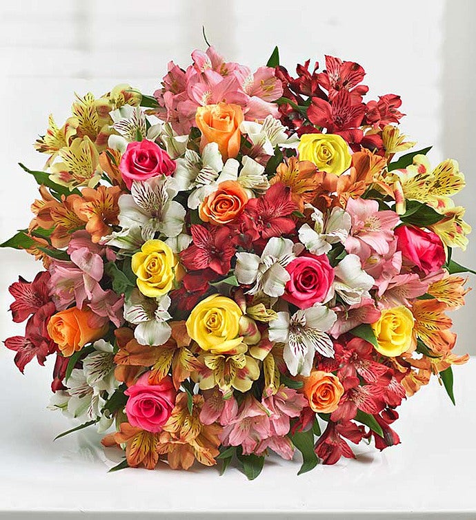 Assorted Roses and Peruvian Lilies