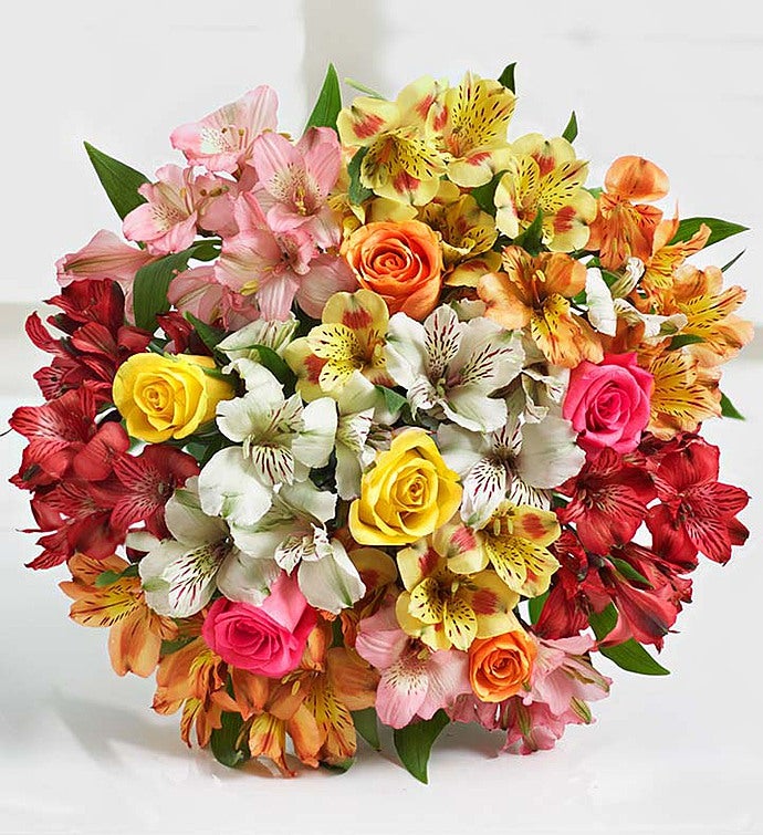 Assorted Roses and Peruvian Lilies