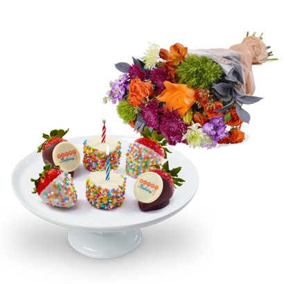 Birthday Berries and Bouquet Gift Set