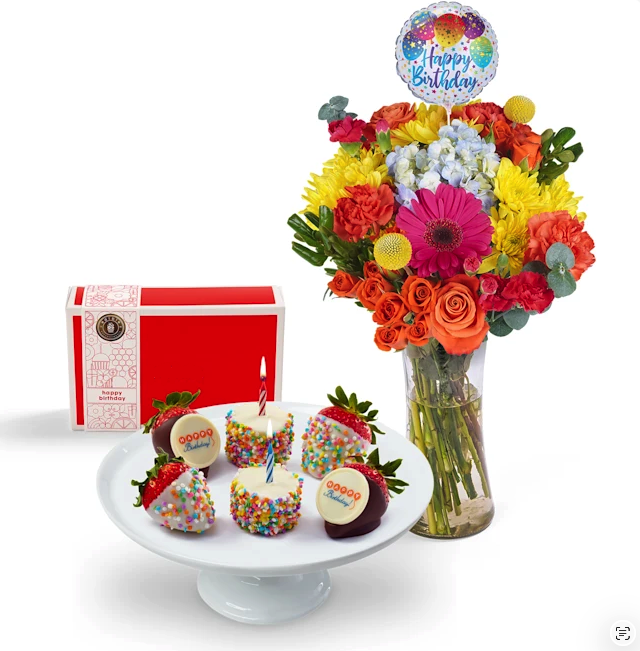 Birthday Berries and Bouquet Gift Set
