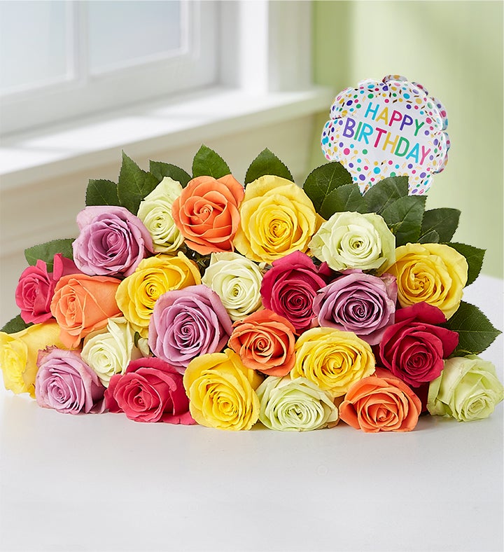 Happy Birthday Assorted Roses