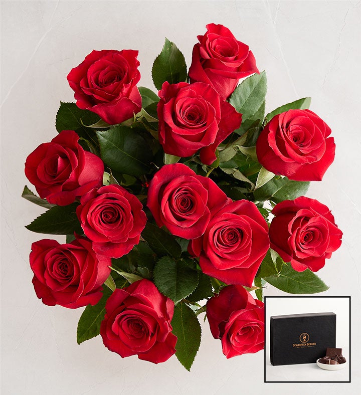 Docena de Rosas Rojas con Chocolates